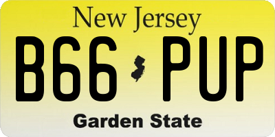 NJ license plate B66PUP