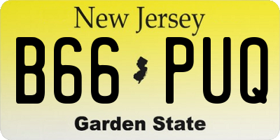 NJ license plate B66PUQ