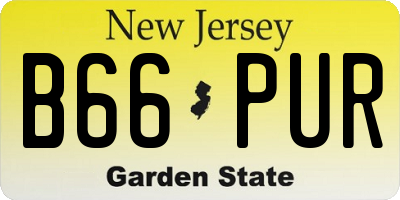 NJ license plate B66PUR