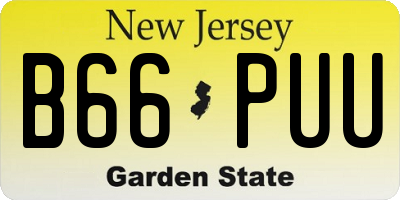 NJ license plate B66PUU