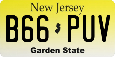 NJ license plate B66PUV