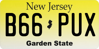 NJ license plate B66PUX
