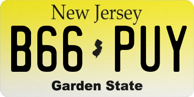NJ license plate B66PUY