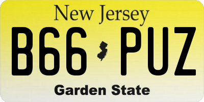 NJ license plate B66PUZ
