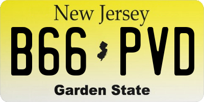 NJ license plate B66PVD