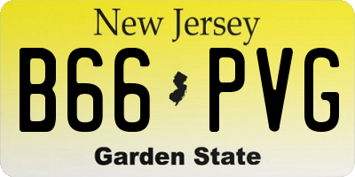 NJ license plate B66PVG