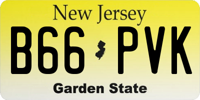 NJ license plate B66PVK