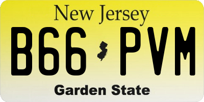 NJ license plate B66PVM