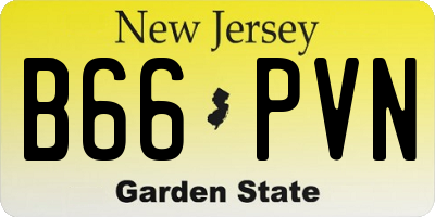 NJ license plate B66PVN