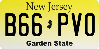 NJ license plate B66PVO