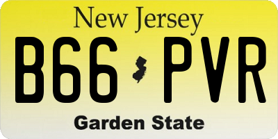 NJ license plate B66PVR