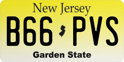 NJ license plate B66PVS