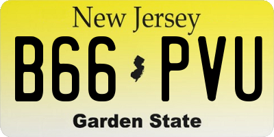NJ license plate B66PVU