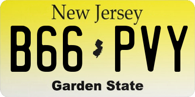 NJ license plate B66PVY