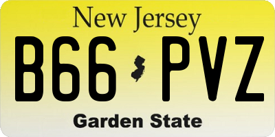 NJ license plate B66PVZ
