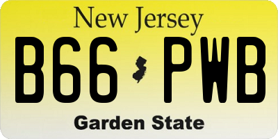 NJ license plate B66PWB
