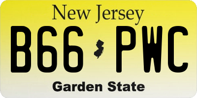 NJ license plate B66PWC