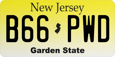 NJ license plate B66PWD