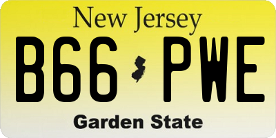 NJ license plate B66PWE