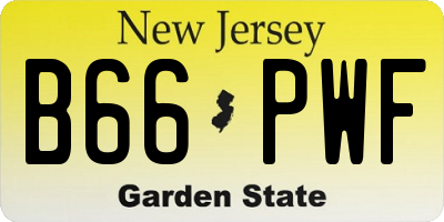 NJ license plate B66PWF