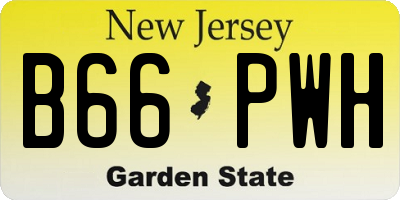 NJ license plate B66PWH
