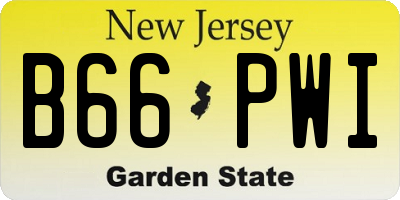 NJ license plate B66PWI