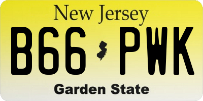 NJ license plate B66PWK