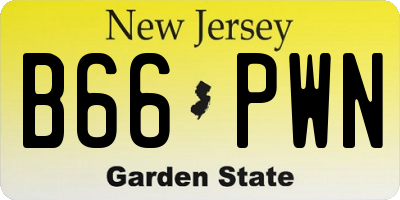NJ license plate B66PWN