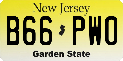 NJ license plate B66PWO