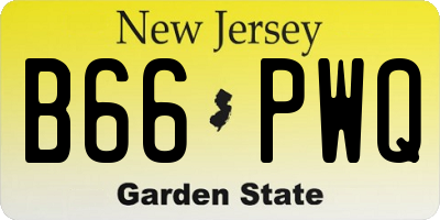 NJ license plate B66PWQ