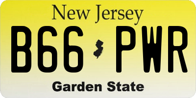 NJ license plate B66PWR
