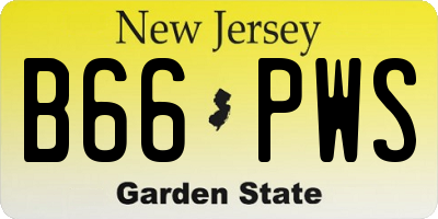 NJ license plate B66PWS