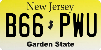 NJ license plate B66PWU