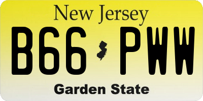 NJ license plate B66PWW