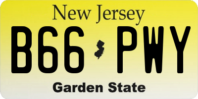 NJ license plate B66PWY