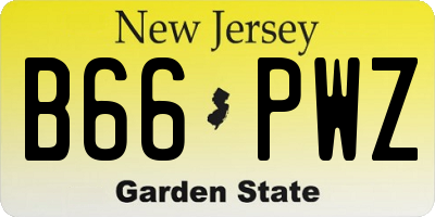 NJ license plate B66PWZ