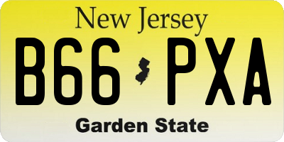 NJ license plate B66PXA