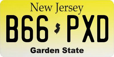 NJ license plate B66PXD
