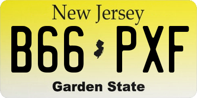 NJ license plate B66PXF