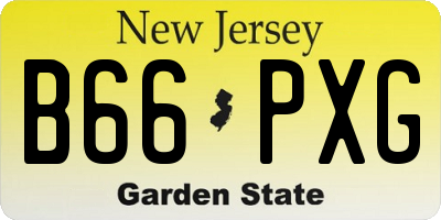 NJ license plate B66PXG