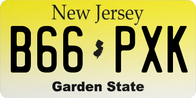 NJ license plate B66PXK