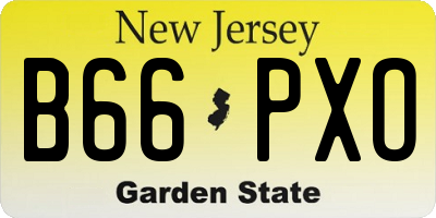 NJ license plate B66PXO