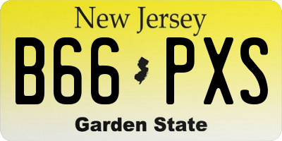 NJ license plate B66PXS