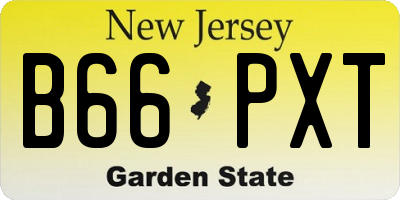 NJ license plate B66PXT