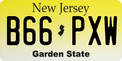 NJ license plate B66PXW