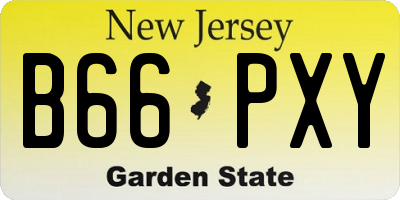 NJ license plate B66PXY