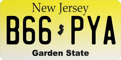 NJ license plate B66PYA