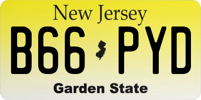 NJ license plate B66PYD