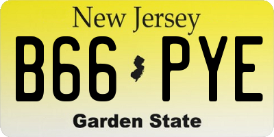 NJ license plate B66PYE
