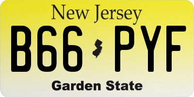 NJ license plate B66PYF